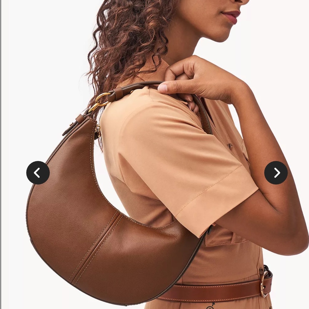 Fossil Brown Leather Hobo Bag
